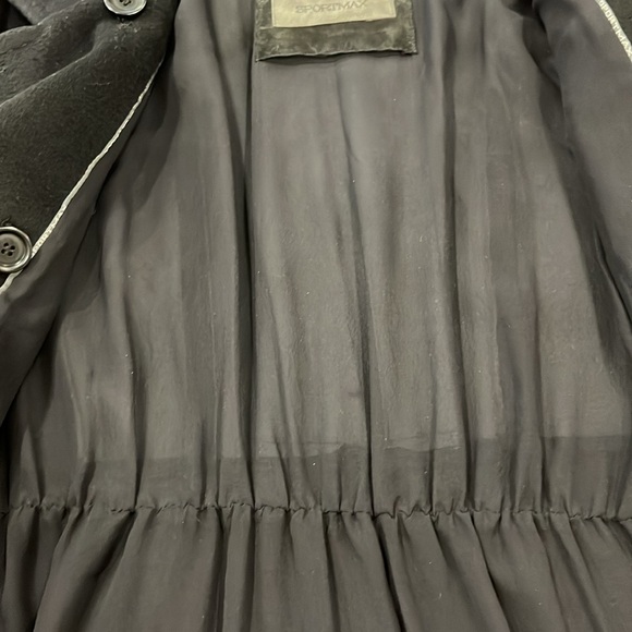 EUC Sportmax MaxMara black double breasted merino wool cashmere blend coat - Picture 10 of 12